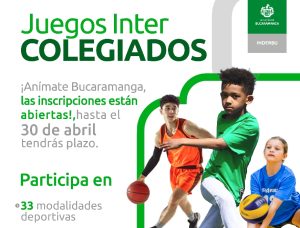 Lee más sobre el artículo Avanza inscripción de los Juegos Deportivos Intercolegiados, Bucaramanga logra los primeros 1.000 registros.